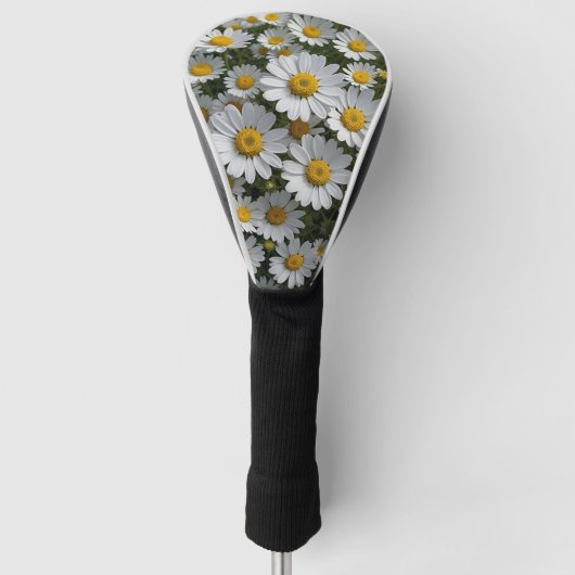 Witte Koortslip Bloemen Golfheadcover (Voorkant)