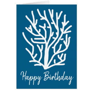 Witte koraal op blauw aquatisch leven