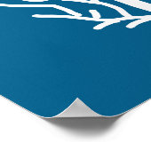 Witte koraal op blauw aquatisch leven poster (Hoek)