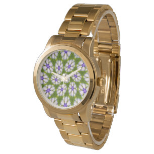 Witte korenbloemen patroon horloge