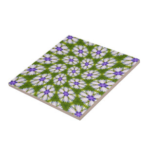 Witte korenbloemen patroon tegeltje