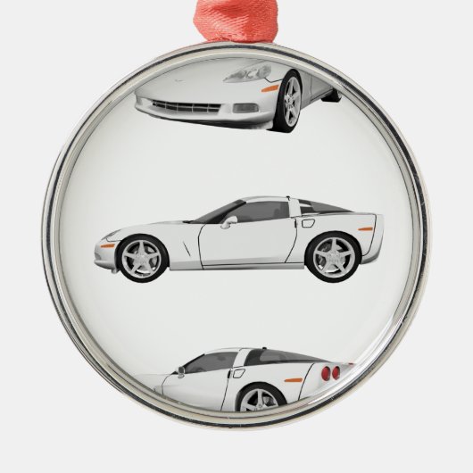 Witte korvet: metalen ornament (Voorkant)