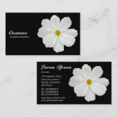 Witte kosmos - zwart visitekaartje (Voorkant / Achterkant)