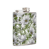 Witte kosmosbloemen heupfles (Rechts)