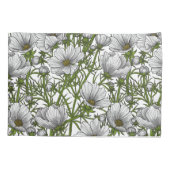 Witte kosmosbloemen kussensloop (Achterkant-Links)