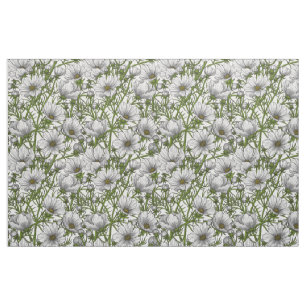 Witte kosmosbloemen stof