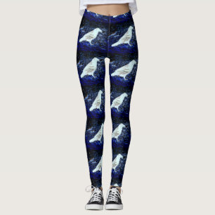 witte kraaien blauw-zwart leggings