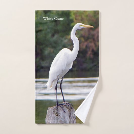 Witte kraandoekset bad handdoek (Handdoek)