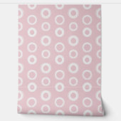Witte krabbel polka stippen Cute Pretty Roze Behang (Afrollen)