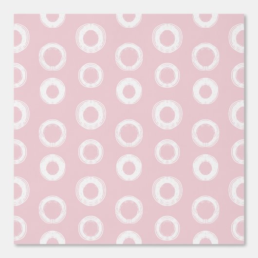 Witte krabbel polka stippen Cute Pretty Roze Behang (Voorkant)
