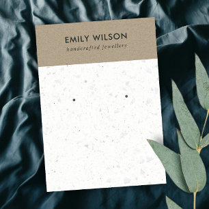 WITTE KRAFT TERRAZZO STUD OORBEL DISPLAY KAART VISITEKAARTJE