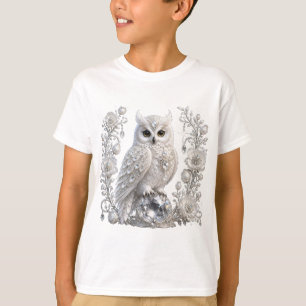 Witte Kristallen Parel Uil T-shirt