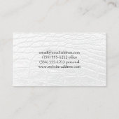 Witte Krokodil Lederen Achtergrond Visitekaartje (Achterkant)