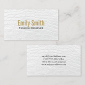 Witte Krokodil Lederen Achtergrond Visitekaartje (Voorkant / Achterkant)