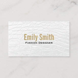 Witte Krokodil Lederen Achtergrond Visitekaartje