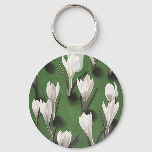  witte krokodillen, tuinbloem sleutelhanger (Voorkant)