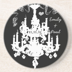 Witte  kroonluchter Kies achtergrondkleur Zandsteen Onderzetter