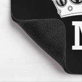 Witte kroonmonogram op maat muismat (Hoek)