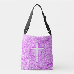 WITTE KROS, AANGEZIEN IN PINK CROSSBODY TAS