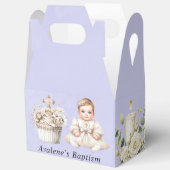 Witte Kruis Cupcake met Meisje Doop Bedankdoosjes (Open)