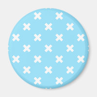 Witte kruisstiften op babyblauw