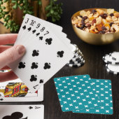 Witte kruisstiften op blauwgroen pokerkaarten (Insitu)