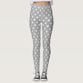 Witte kruisstiften op grijs leggings (Voorkant)