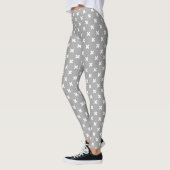 Witte kruisstiften op grijs leggings (Links)
