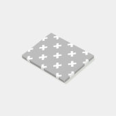 Witte kruisstiften op grijs post-it® notes (Schuin)