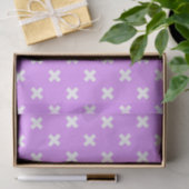 Witte kruisstiften op lila tissuepapier (Geschenk)
