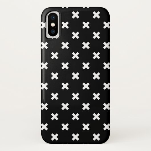 Witte kruisstiften op zwart Case-Mate iPhone case (Achterkant)