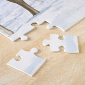 Witte kwartpaarden van Cremello in sneeuw Legpuzzel (Zijkant)