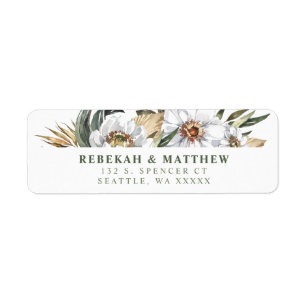 Witte labels voor Botanical Return-adres