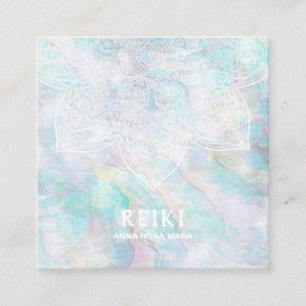 *~* Witte Lacey Mandala Pastel Blauw Roze Geel Vierkante Visitekaartje