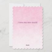 Witte Lama Grote Roze Cupcake Valentijnsdag Zoet Feestdagenkaart (Achterkant)