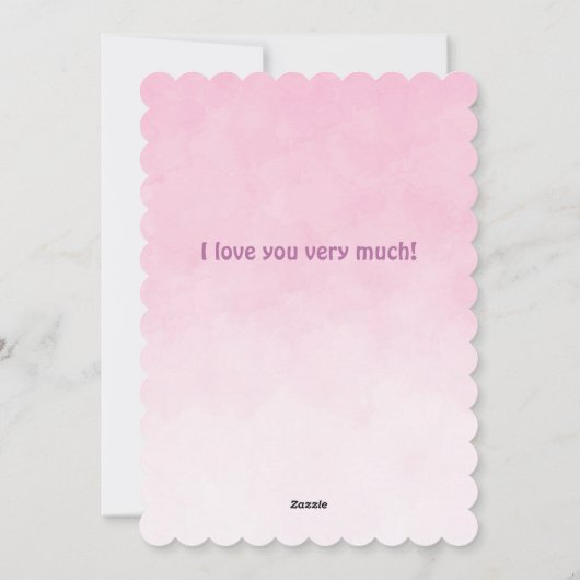 Witte Lama Grote Roze Cupcake Valentijnsdag Zoet Feestdagenkaart (Achterkant)