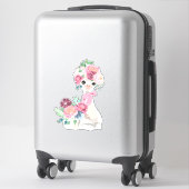 Witte lama met roze bloemen sticker (Koffer)