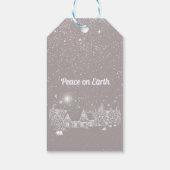 Witte Land Kerstmis Vrede op Aarde Cadeaulabel (Achterkant)