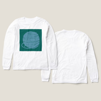 Witte lange mouw "Yarn Ball" T-shirt