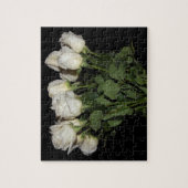 Witte langwerpige Rozen in Vase Jigzaag Puzzle Legpuzzel (Verticaal)
