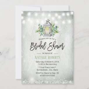 Witte Lantaarn Rustic Floral Vrijgezellenfeest Kaart