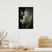 Witte Larkspur Bloemenkunst Print Poster (Keuken)
