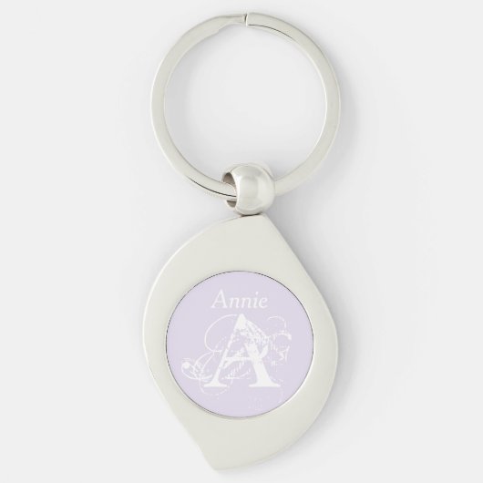 Witte Lavendel Elegante Minimalistische Moderne Mo Sleutelhanger (Voorkant)