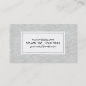 Witte lederen textuur visitekaartje (Achterkant)