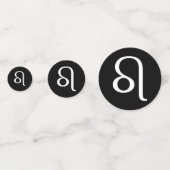 Witte Leeuw Astrologie Symbool op Zwart Confetti (Achterkanten)