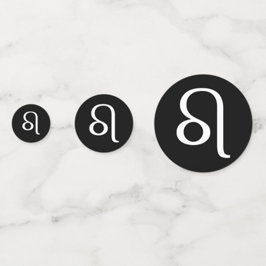 Witte Leeuw Astrologie Symbool op Zwart Confetti (Achterkanten)