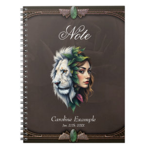 Witte leeuw en vrouw notitieboek