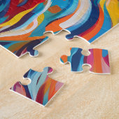 Witte leeuw schoonheid dierportret legpuzzel (Zijkant)