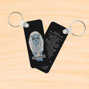 Witte leeuw sleutelhanger