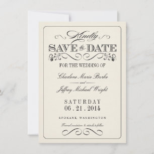  Witte legant Save the Date WT313